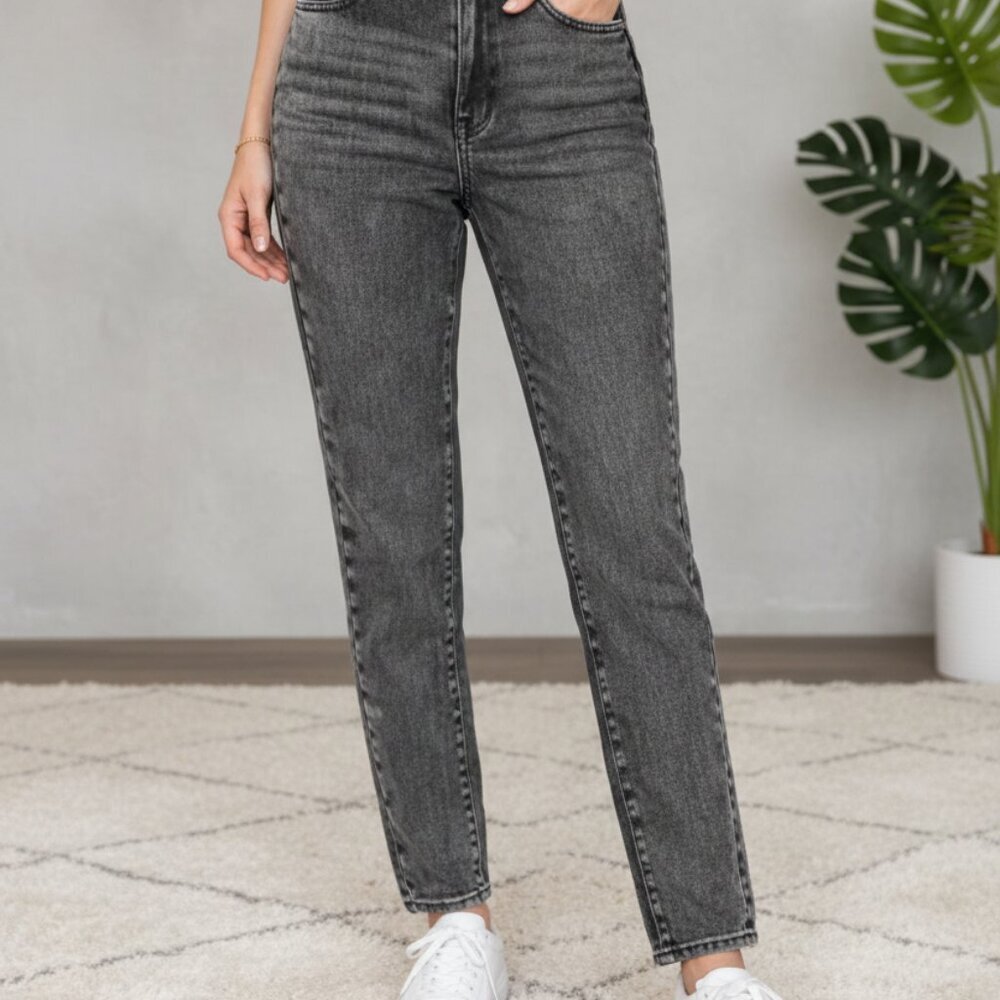 PacSun Women’s 28 Mom Jeans Black Wash High Rise 100% Cotton